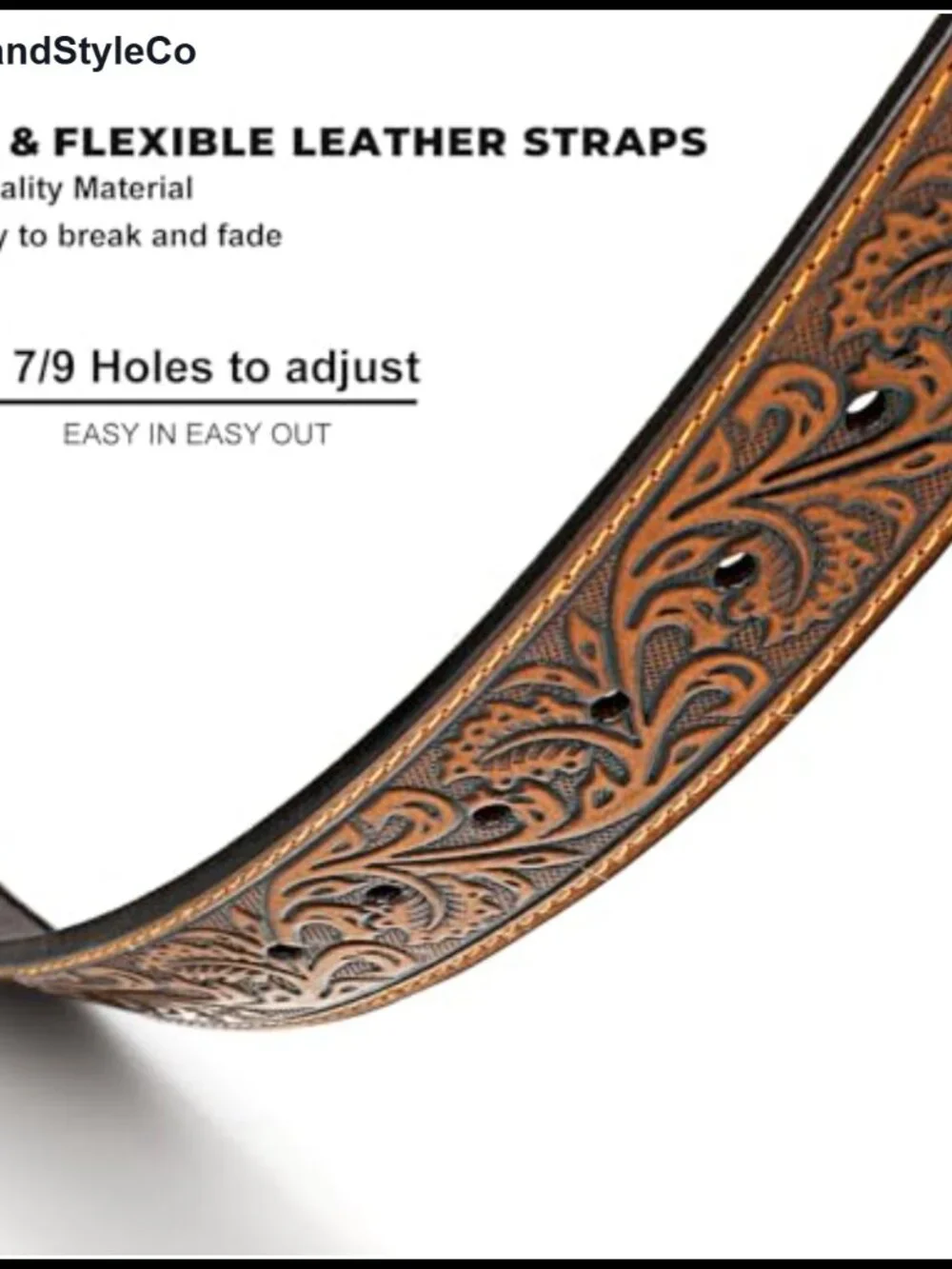 Leather Western Belt Strap for Men Women Cowgirl Cowboy Snap Interchangeable